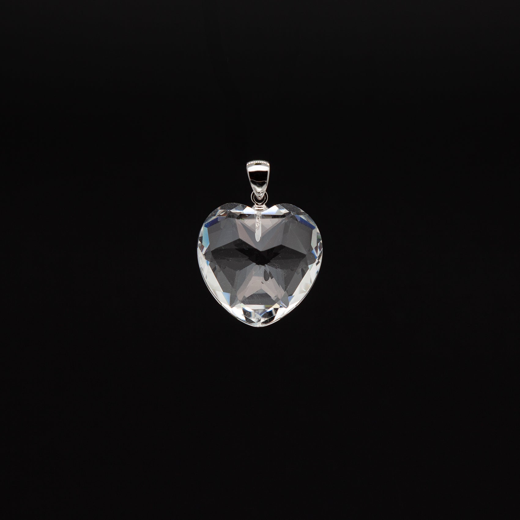 Hearts of Light | 20mm Crystal Pendant with Rhodium Plated Silver Bail