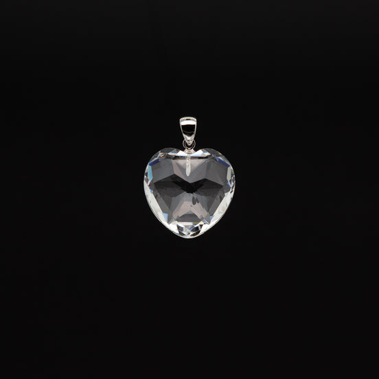 Hearts of Light | 20mm Crystal Pendant with Rhodium Plated Silver Bail
