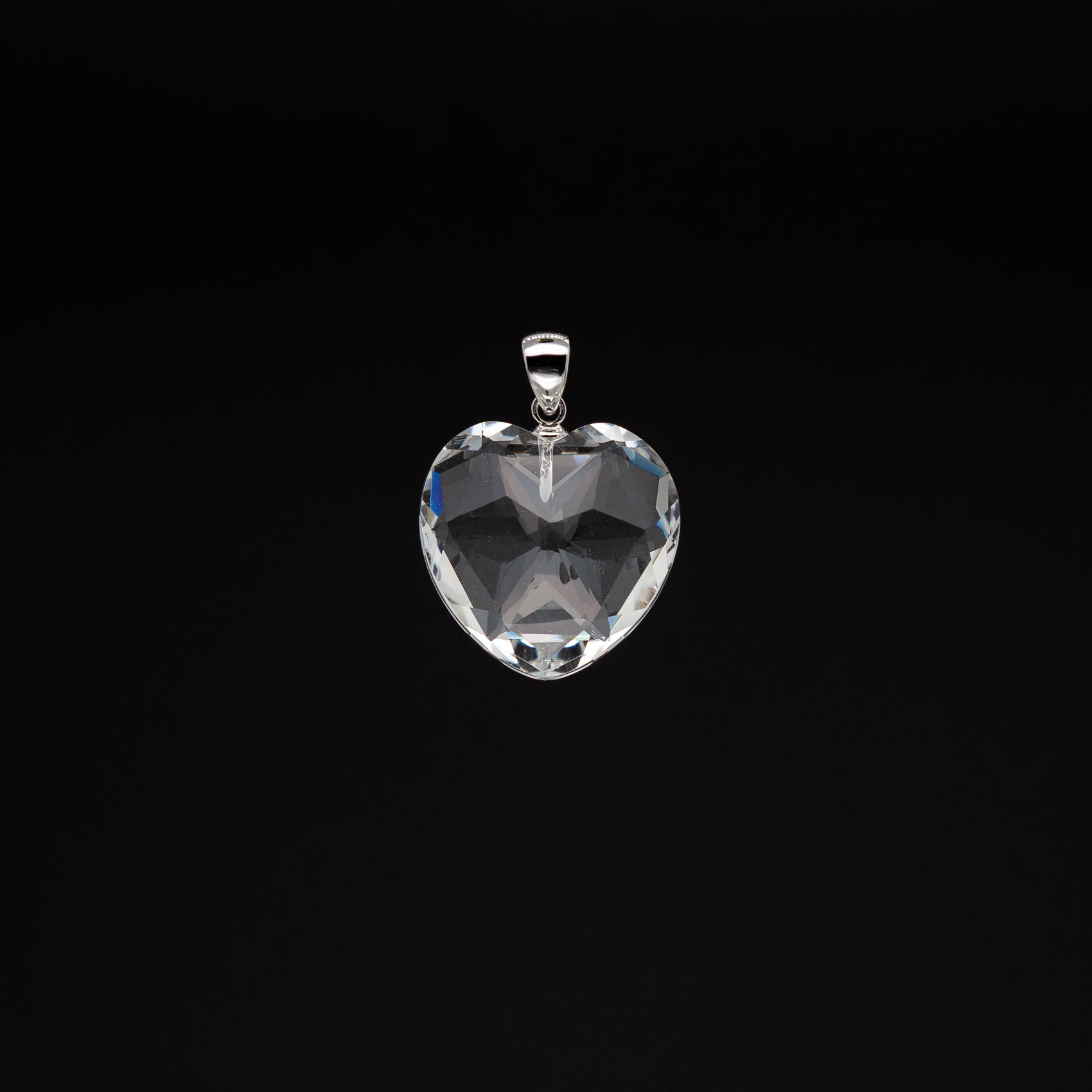 Hearts of Light | 20mm Crystal Pendant with Rhodium Plated Silver Bail