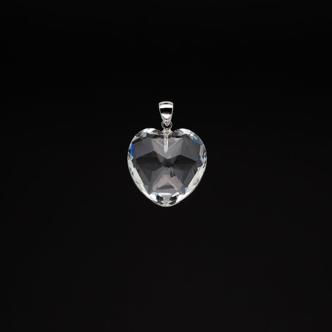 Hearts of Light | 20mm Crystal Pendant with Rhodium Plated Silver Bail