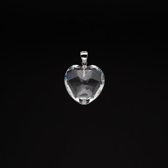 Hearts of Light | 20mm Crystal Pendant with Rhodium Plated Silver Bail