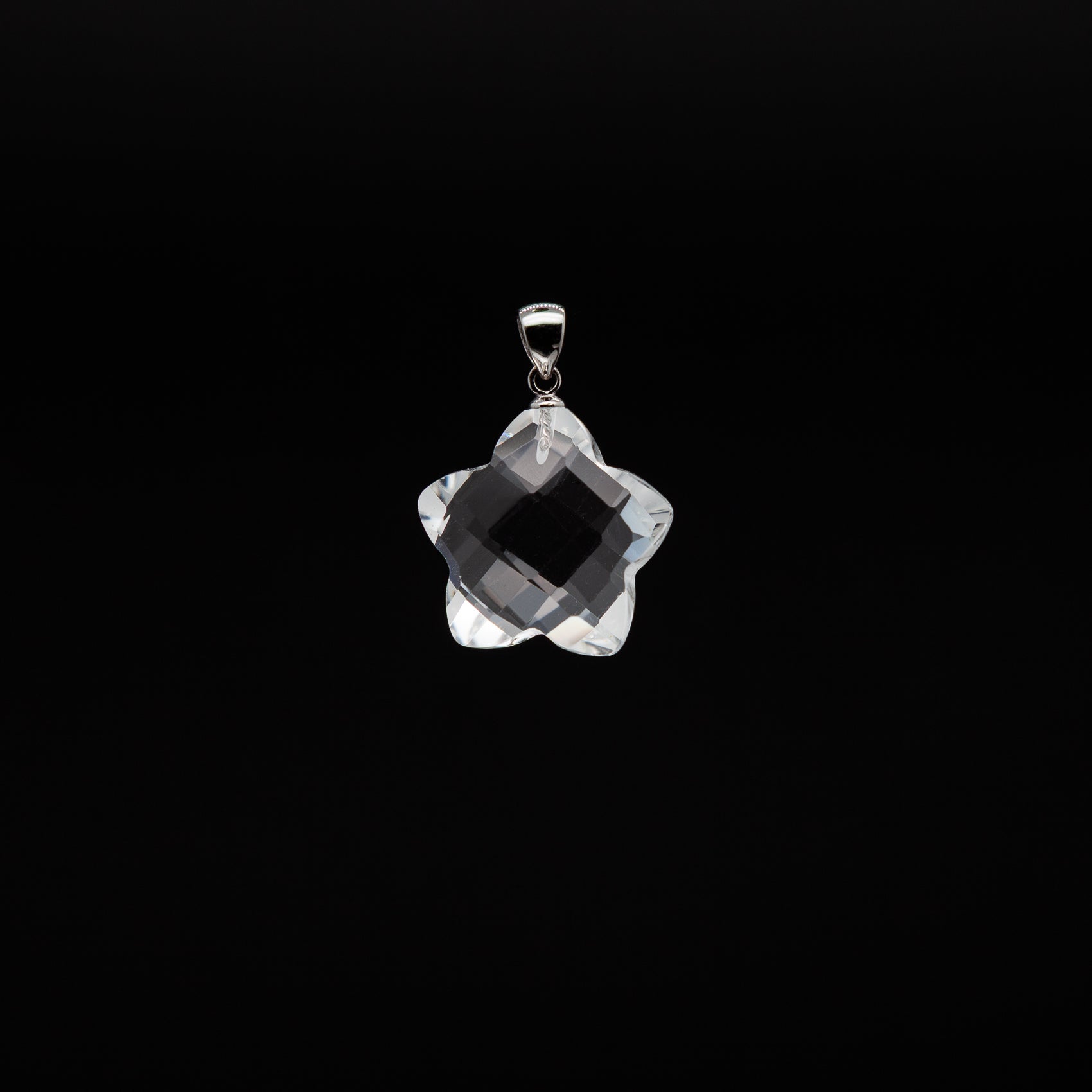 Catch the Light | 20mm Star Cut Crystal Pendant with Rhodium Plated Silver Bail