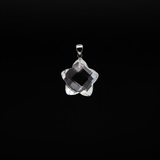 Catch the Light | 20mm Star Cut Crystal Pendant with Rhodium Plated Silver Bail