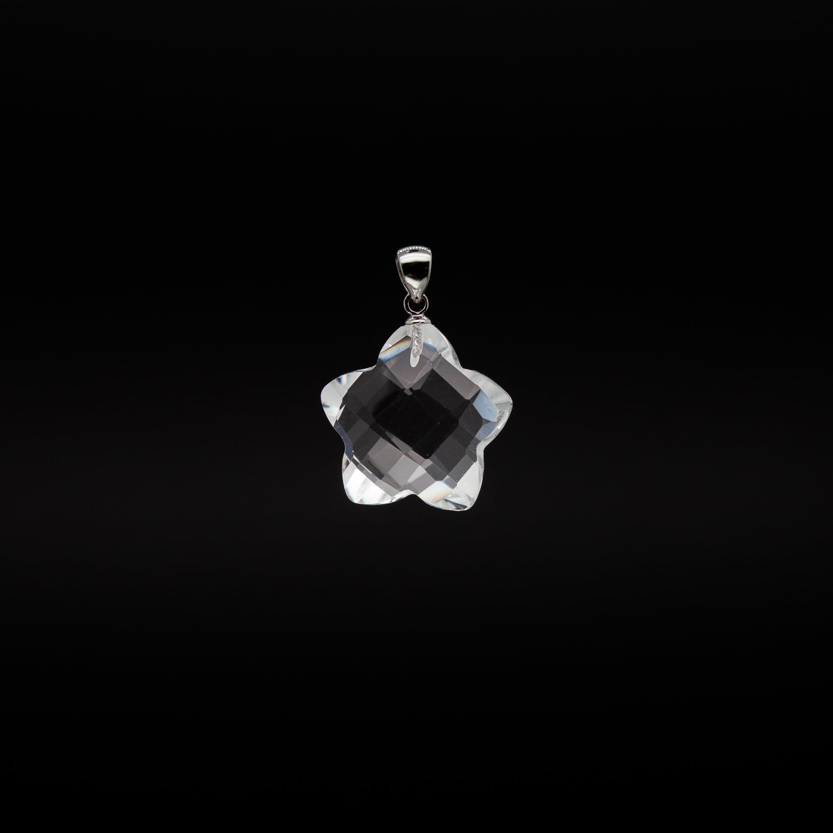 Catch the Light | 20mm Star Cut Crystal Pendant with Rhodium Plated Silver Bail