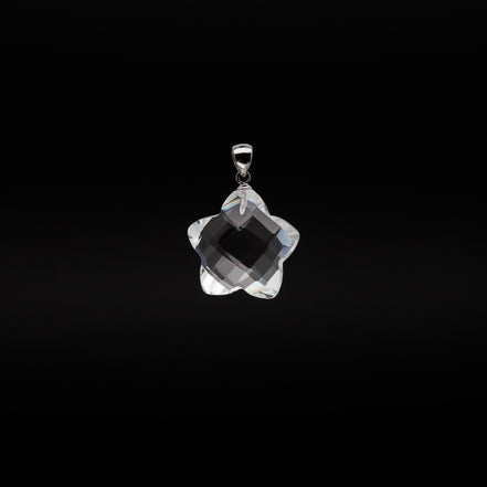 Catch the Light | 20mm Star Cut Crystal Pendant with Rhodium Plated Silver Bail