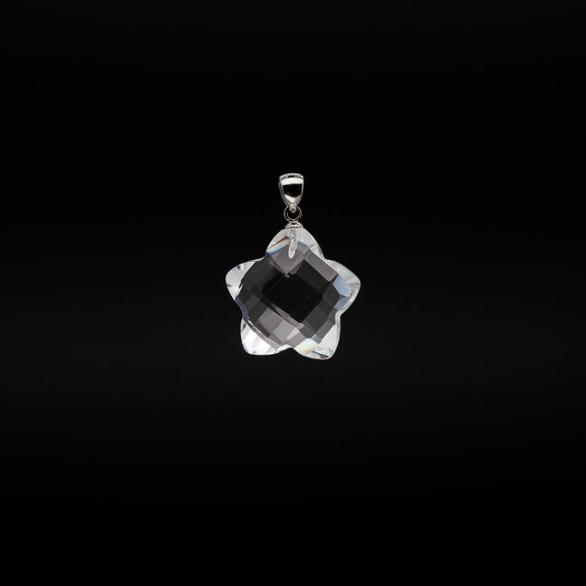 Catch the Light | 20mm Star Cut Crystal Pendant with Rhodium Plated Silver Bail