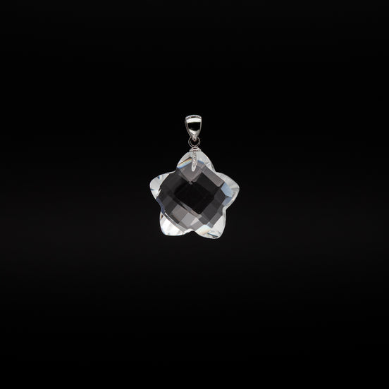 Catch the Light | 20mm Star Cut Crystal Pendant with Rhodium Plated Silver Bail