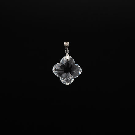 The Lumina 22mm Square Star Cut Crystal Pendant with Rhodium Plated Bail