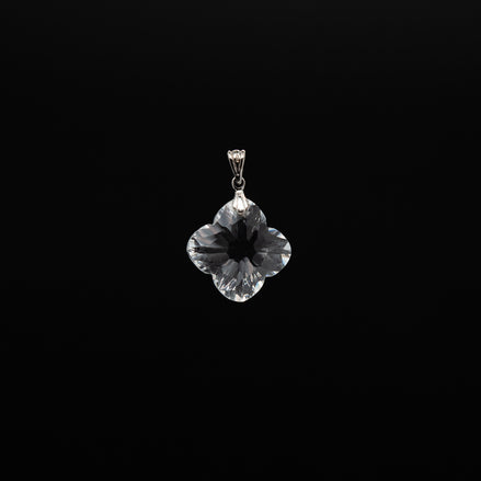 The Lumina 22mm Square Star Cut Crystal Pendant with Rhodium Plated Bail