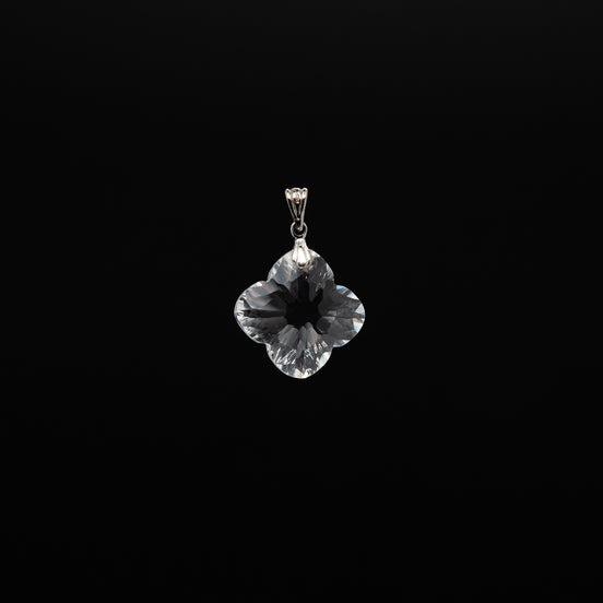 The Lumina 22mm Square Star Cut Crystal Pendant with Rhodium Plated Bail