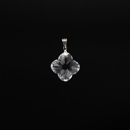 The Lumina 22mm Square Star Cut Crystal Pendant with Rhodium Plated Bail