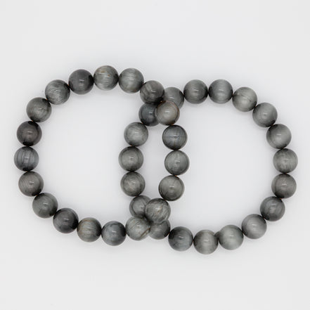 Eagle Eye Stone Bracelet - 10mm Round Beads for Clarity & Protection
