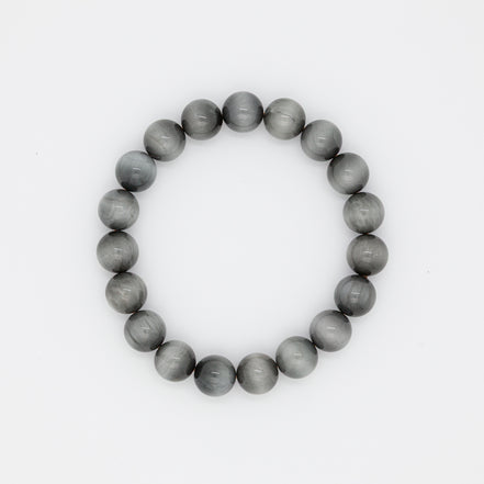 Eagle Eye Stone Bracelet - 12mm Round Beads for Clarity & Protection