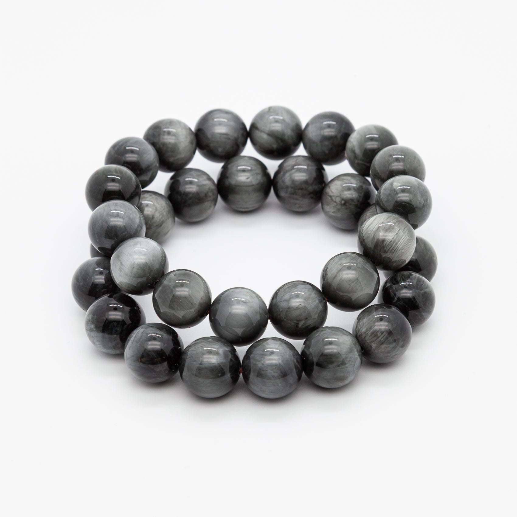 Eagle Eye Stone Bracelet - 12mm Round Beads for Clarity & Protection