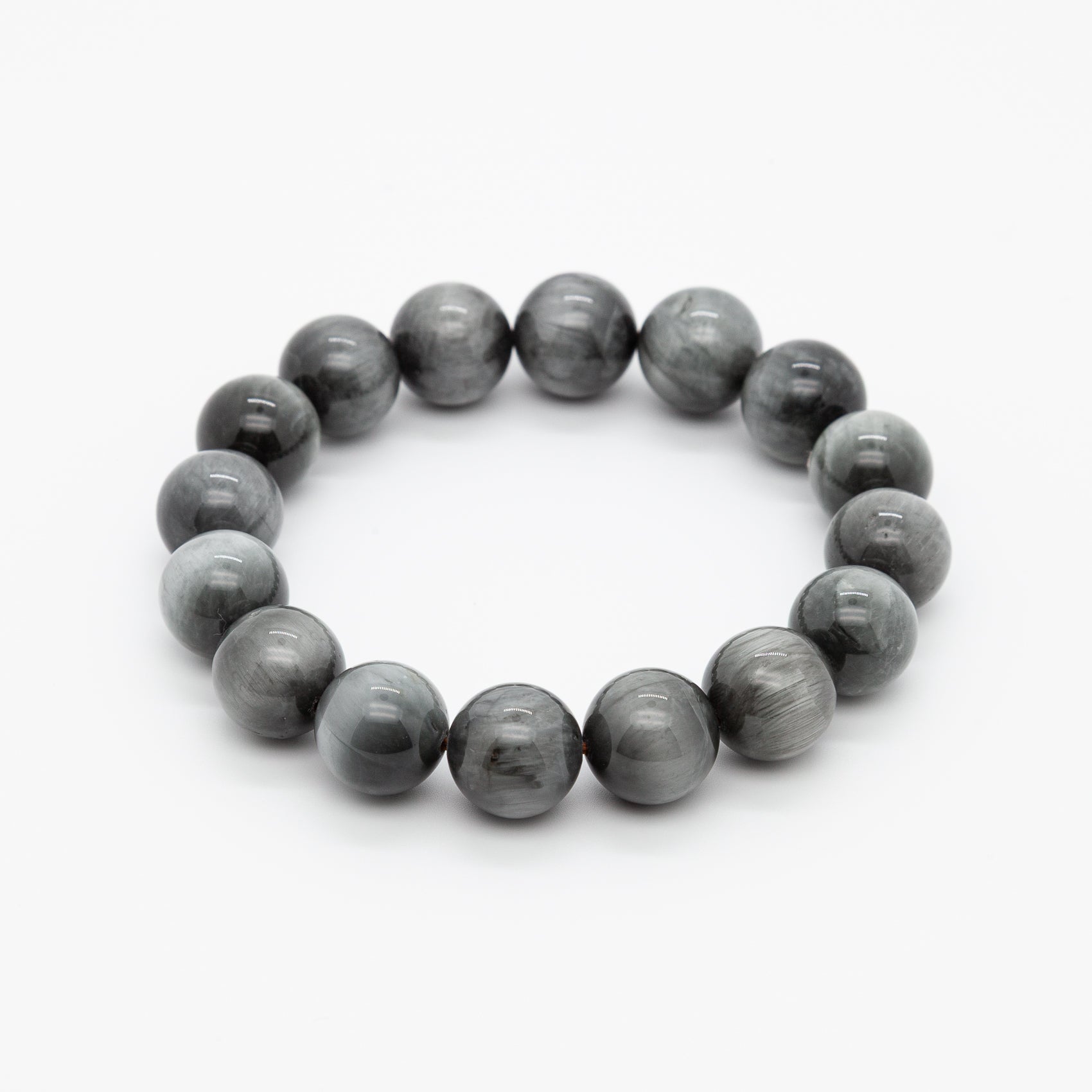 Eagle Eye Stone Bracelet - 12mm Round Beads for Clarity & Protection