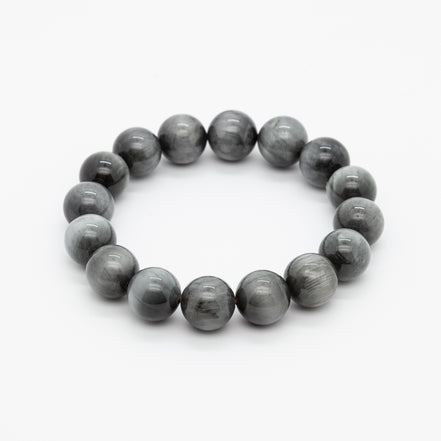 Eagle Eye Stone Bracelet - 12mm Round Beads for Clarity & Protection