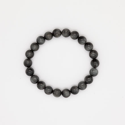 Eagle Eye Stone Bracelet - 8mm Round Beads for Clarity & Protection