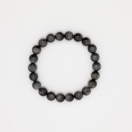 Eagle Eye Stone Bracelet - 8mm Round Beads for Clarity & Protection