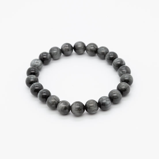 Eagle Eye Stone Bracelet - 8mm Round Beads for Clarity & Protection