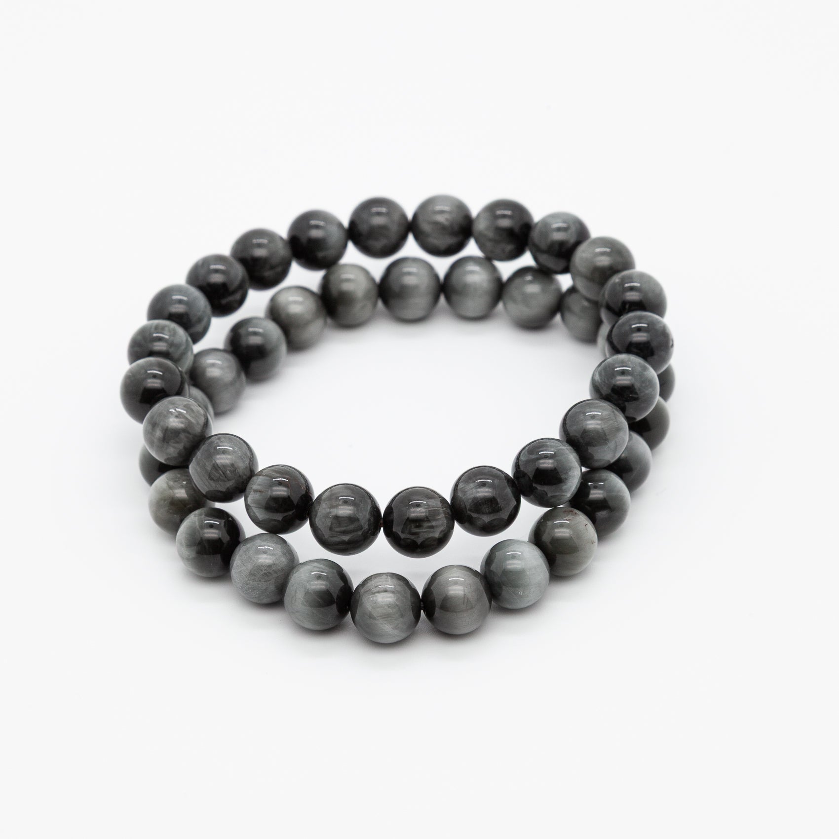 Eagle Eye Stone Bracelet - 8mm Round Beads for Clarity & Protection