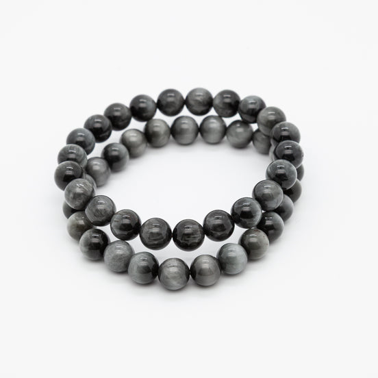 Eagle Eye Stone Bracelet - 8mm Round Beads for Clarity & Protection
