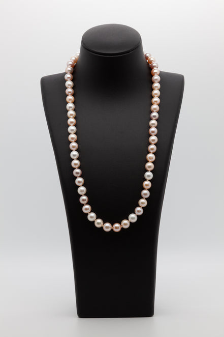 7.5-8mm | The Iridescent Glow Multi natural Light Color-Pearl Necklace | Where Modern Design Meets Natural Beauty