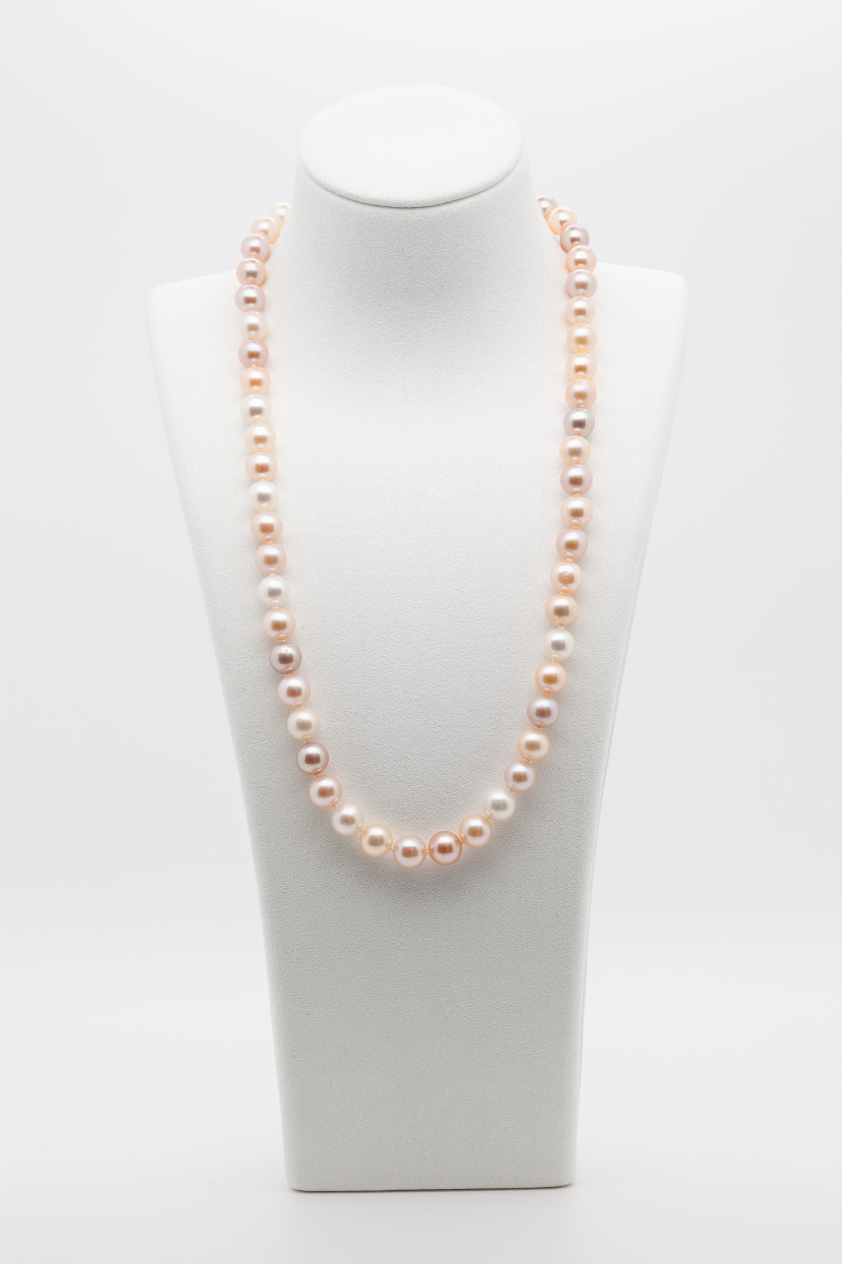 7.5-8mm | The Iridescent Glow Multi natural Light Color-Pearl Necklace | Where Modern Design Meets Natural Beauty