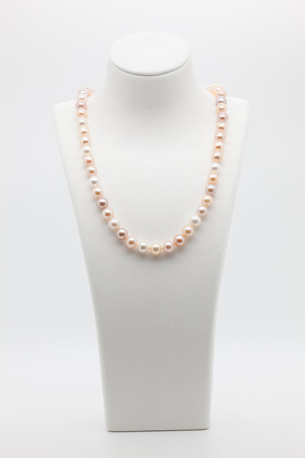 7.5-8mm | The Iridescent Glow Multi natural Light Color-Pearl Necklace | Where Modern Design Meets Natural Beauty