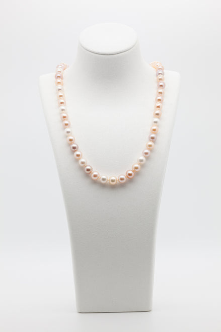 7.5-8mm | The Iridescent Glow Multi natural Light Color-Pearl Necklace | Where Modern Design Meets Natural Beauty