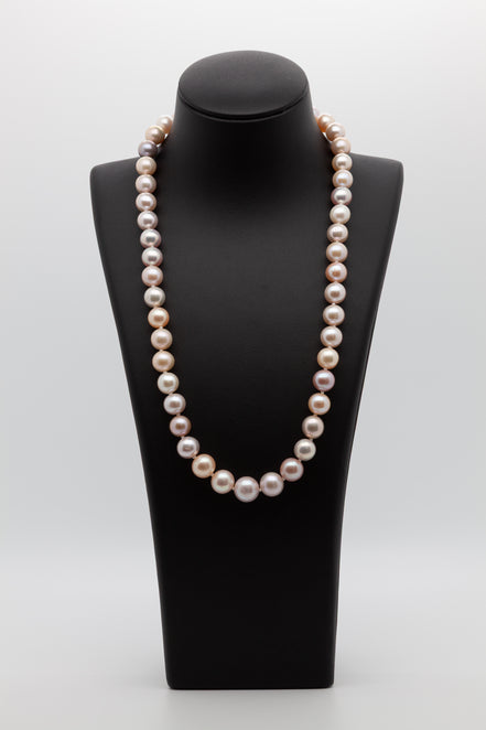 Our Multi-Natural Light Color Freshwater Pearl Necklace | 8-10mm Round Shape