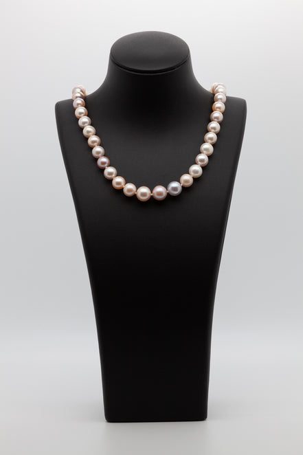Our Multi-Natural Light Color Freshwater Pearl Necklace | 8-10mm Round Shape