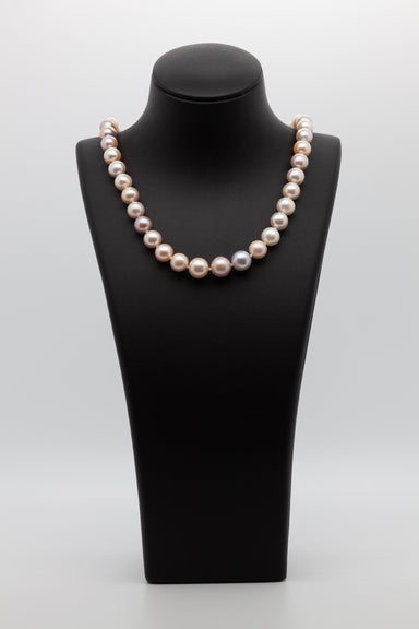 Our Multi-Natural Light Color Freshwater Pearl Necklace | 8-10mm Round Shape