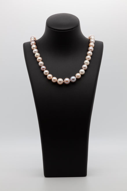 Our Multi-Natural Light Color Freshwater Pearl Necklace | 8-10mm Round Shape