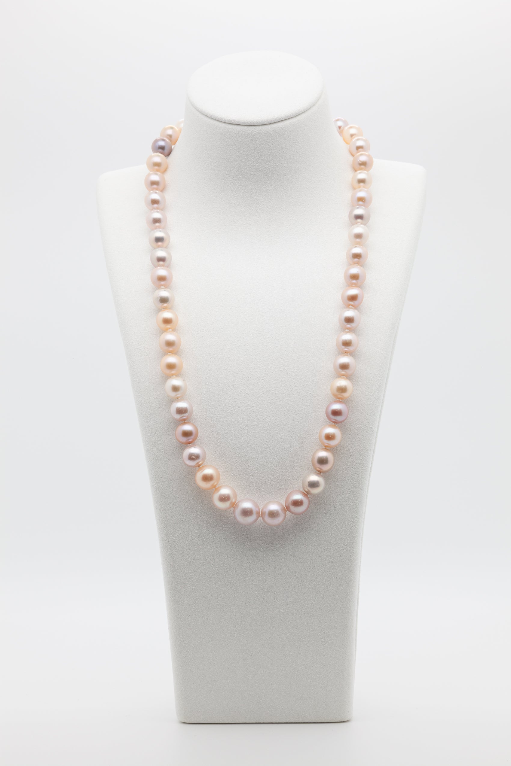 Our Multi-Natural Light Color Freshwater Pearl Necklace | 8-10mm Round Shape