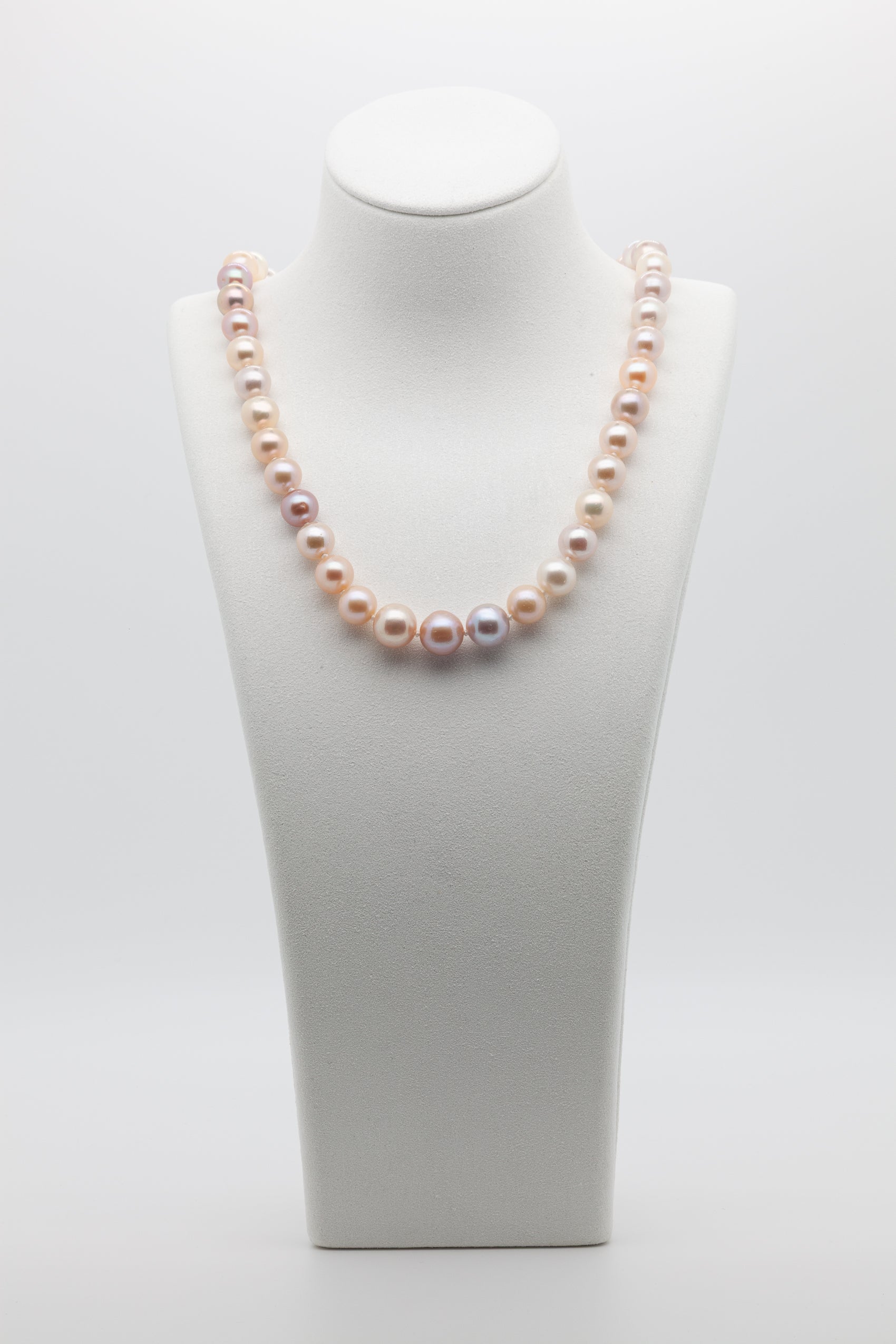 Our Multi-Natural Light Color Freshwater Pearl Necklace | 8-10mm Round Shape