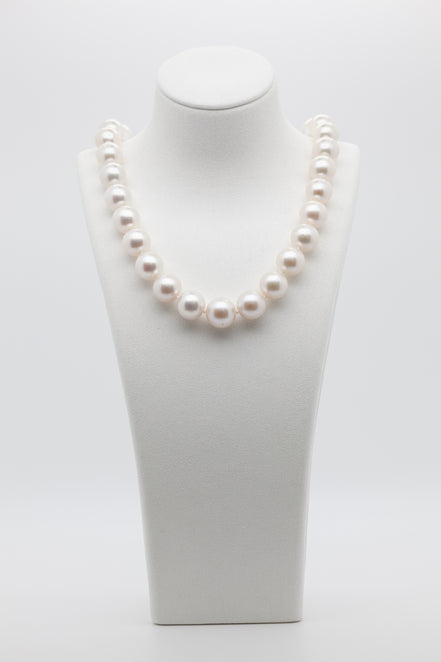12-14mm | Timeless Freshwater White Pearl Necklace | A Legacy of Elegance