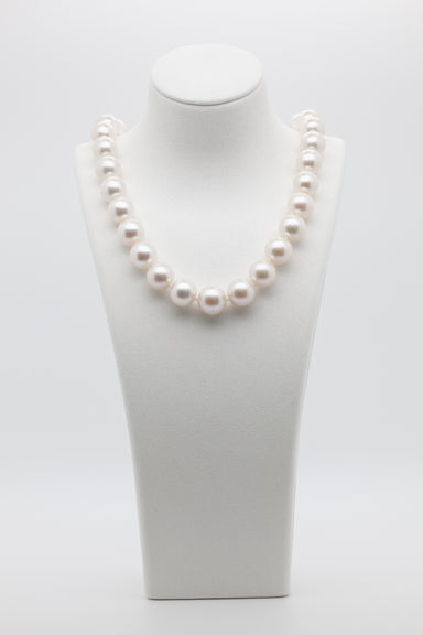 12-14mm | Timeless Freshwater White Pearl Necklace | A Legacy of Elegance