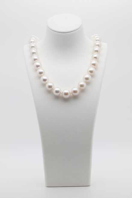12-14mm | Timeless Freshwater White Pearl Necklace | A Legacy of Elegance