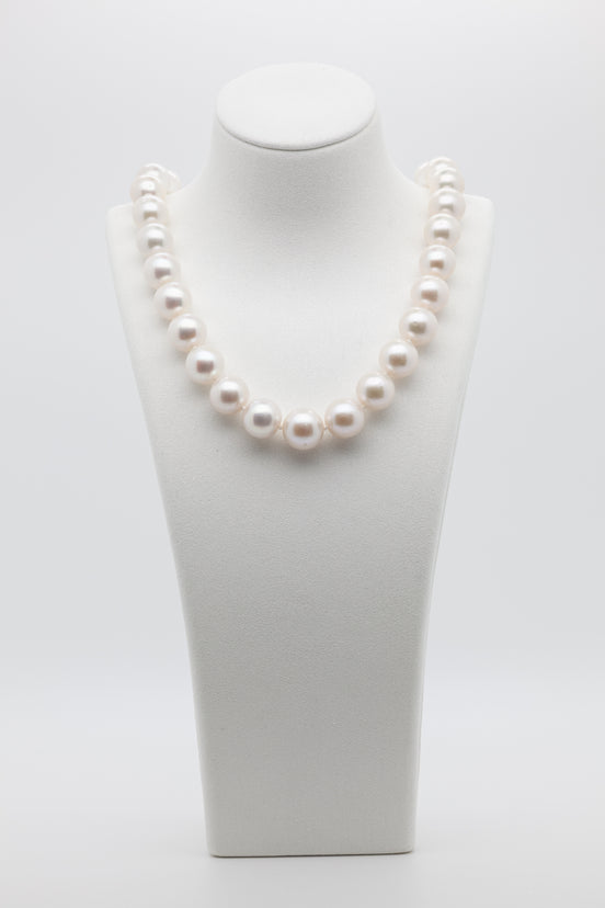 12-14mm | Timeless Freshwater White Pearl Necklace | A Legacy of Elegance