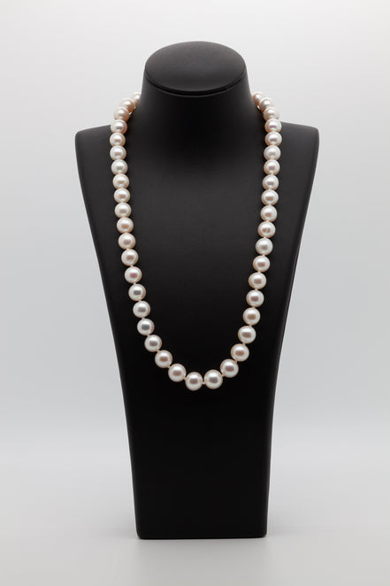 8-10mm | Eternal Elegance | Classic White Freshwater Pearl Necklace | Ball Clasp