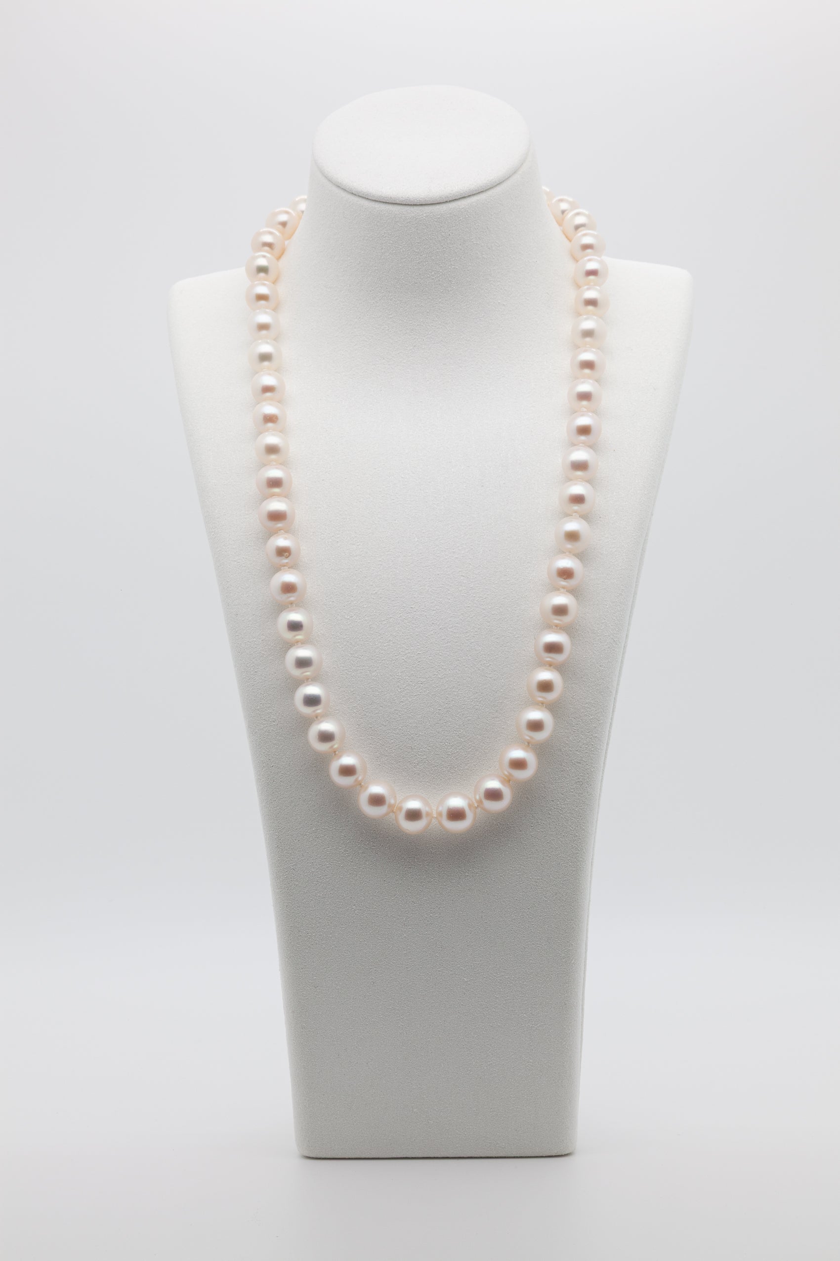 8-10mm | Eternal Elegance | Classic White Freshwater Pearl Necklace | Ball Clasp