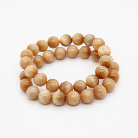 Sun-Kissed Stone: Golden Tiger Eye Bracelet | 10mm Round Beads