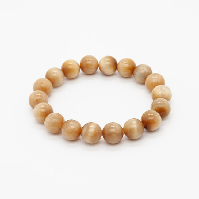 Sun-Kissed Stone: Golden Tiger Eye Bracelet | 10mm Round Beads