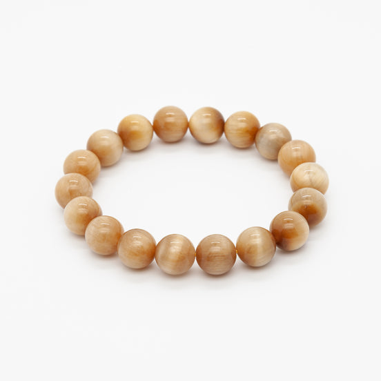 Sun-Kissed Stone: Golden Tiger Eye Bracelet | 10mm Round Beads