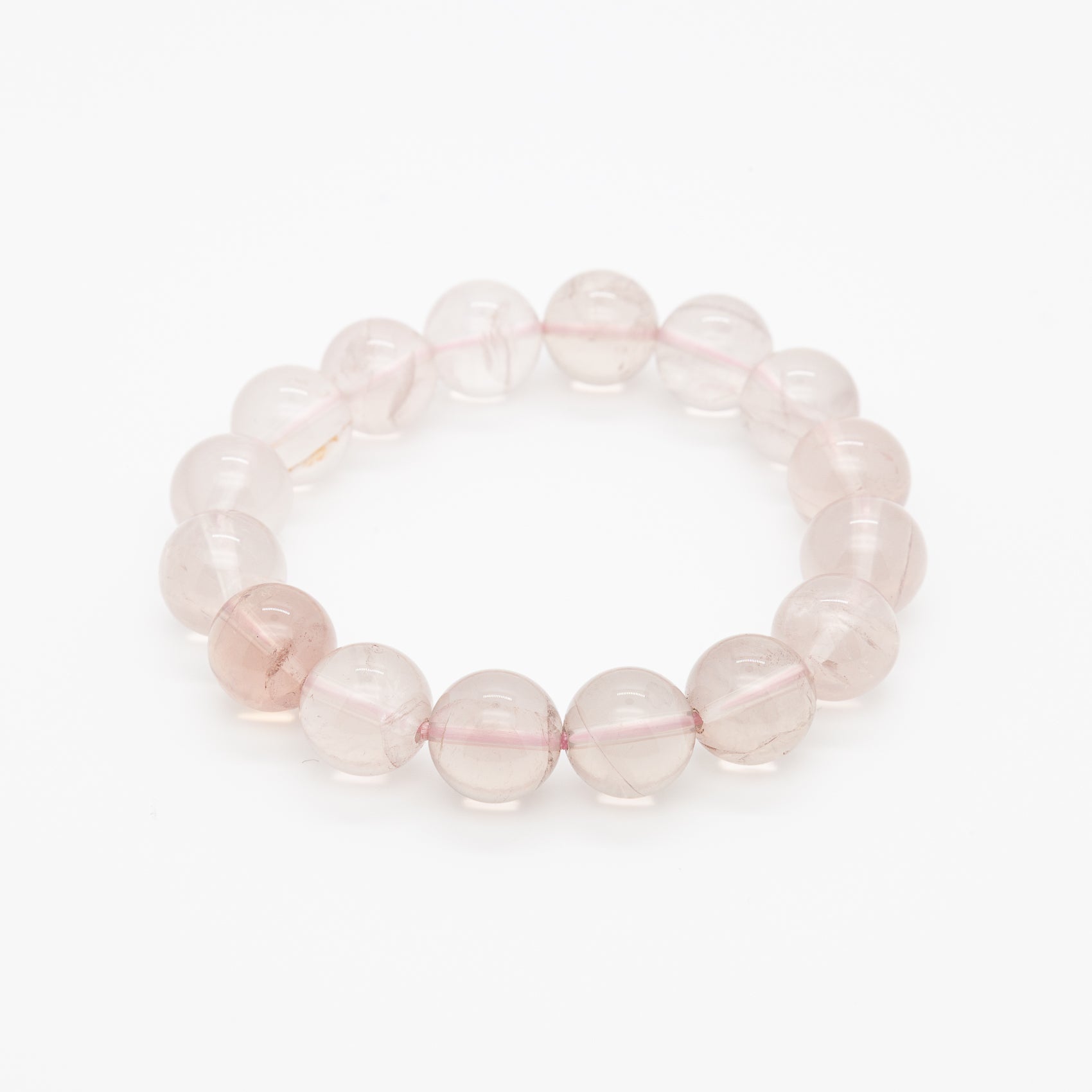 12mm Ice Rose Quartz Bracelet – Serenity in Stone