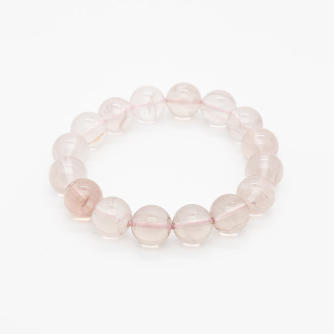 12mm Ice Rose Quartz Bracelet – Serenity in Stone
