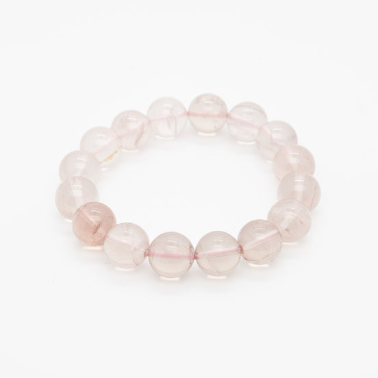 12mm Ice Rose Quartz Bracelet – Serenity in Stone