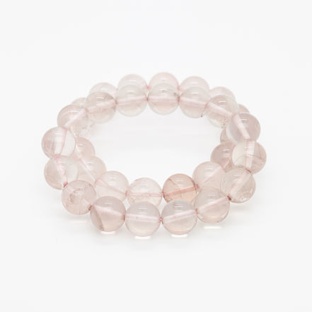 12mm Ice Rose Quartz Bracelet – Serenity in Stone