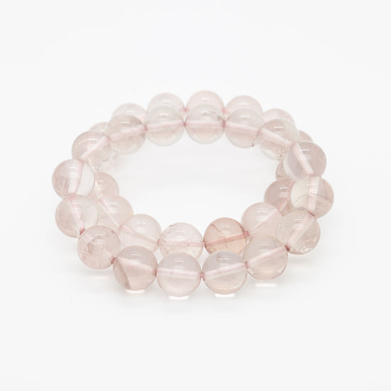 12mm Ice Rose Quartz Bracelet – Serenity in Stone