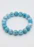Serenity Stone Bracelet| Caribbean Blue Larimar | 11mm Beads